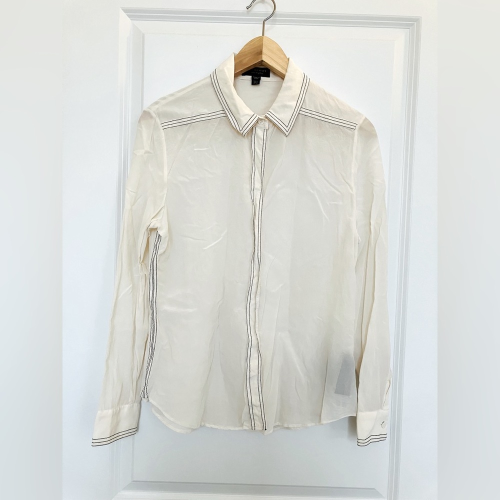 Burberry Button-Down Shirt with Black Stitching